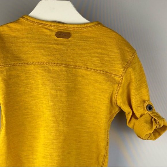 Zara Baby Boy Yellow Mustard Button Tab Roll Cuffs Henley Tee size 3-6 Months - Picture 3 of 8